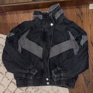 Forever 21 Black and Gray Bomber Jacket